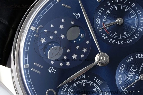 MIROTIME 0323 Bold Portugieser Perpetual Calendar SS 5033 APSF 1:1 Best Edition Blue Dial on Black Leather Strap A52610 Clone 7041